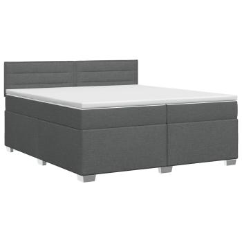 Boxspringbett mit Matratze Dunkelgrau 200 x 200 cm Stoff