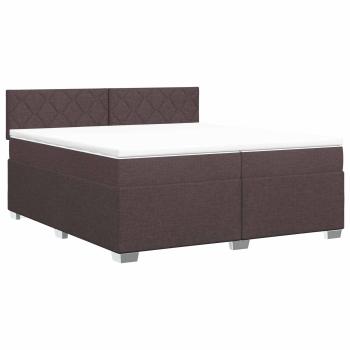 Boxspringbett mit Matratze Dunkelbraun 200 x 200 cm Stoff
