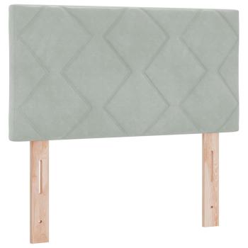 Boxspringbett mit Matratze Hellgrau 80 x 200 cm Samt