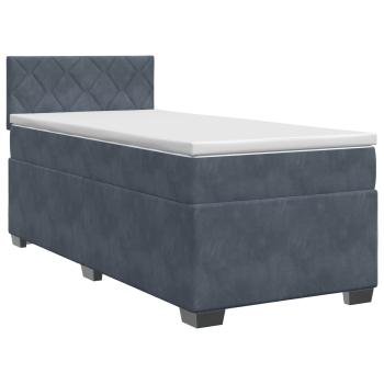 Boxspringbett mit Matratze Dunkelgrau 80 x 200 cm Samt
