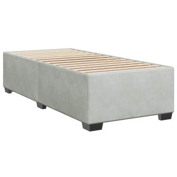 Boxspringbett mit Matratze Hellgrau 90 x 190 cm Samt