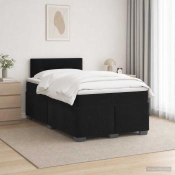 ARDEBO.de - Boxspringbett mit Matratze Schwarz 120 x 190 cm Samt