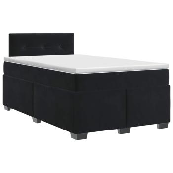 Boxspringbett mit Matratze Schwarz 120 x 190 cm Samt