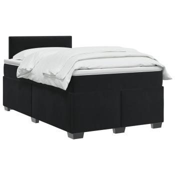 Boxspringbett mit Matratze Schwarz 120 x 190 cm Samt