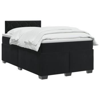 Boxspringbett mit Matratze Schwarz 120 x 190 cm Samt