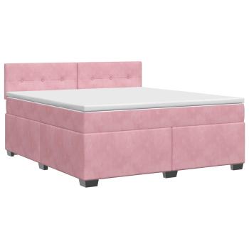 Boxspringbett mit Matratze mit Kopfteil Rosa 140 x 190 cm Samt