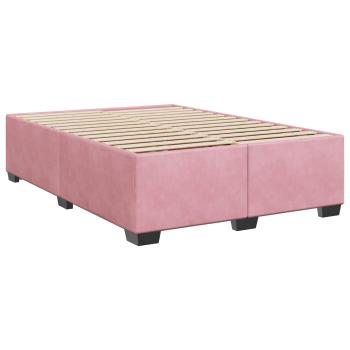 Boxspringbett mit Matratze mit Kopfteil Rosa 140 x 190 cm Samt