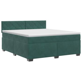 Boxspringbett mit Matratze Dunkelgrün 140 x 190 cm Samt