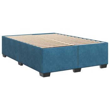 Boxspringbett mit Matratze Dunkelblau 140 x 200 cm Samt