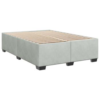 Boxspringbett mit Matratze Hellgrau 160 x 200 cm Samt
