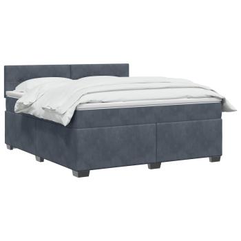 Boxspringbett mit Matratze Dunkelgrau 180 x 200 cm Samt