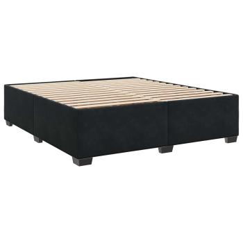 Boxspringbett mit Matratze Schwarz 180 x 200 cm Samt