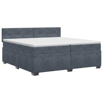 Boxspringbett mit Matratze Dunkelgrau 200 x 200 cm Samt