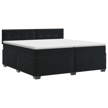 Boxspringbett mit Matratze Schwarz 200 x 200 cm Samt