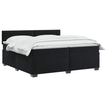 Boxspringbett mit Matratze Schwarz 200 x 200 cm Samt
