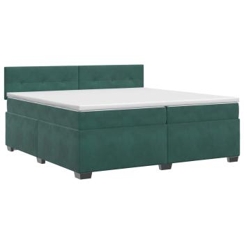 Boxspringbett mit Matratze Dunkelgrün 200 x 200 cm Samt