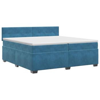 Boxspringbett mit Matratze Dunkelblau 200 x 200 cm Samt