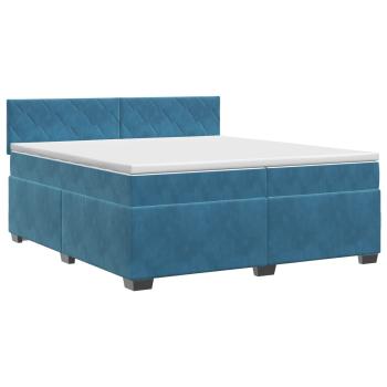 Boxspringbett mit Matratze Dunkelblau 200 x 200 cm Samt