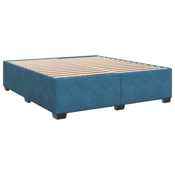 Boxspringbett mit Matratze Dunkelblau 200 x 200 cm Samt