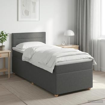 ARDEBO.de - Boxspringbett mit Matratze Dunkelgrau 80 x 200 cm Stoff