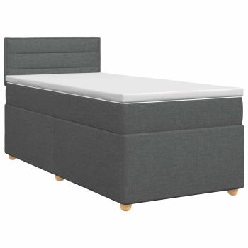 Boxspringbett mit Matratze Dunkelgrau 80 x 200 cm Stoff