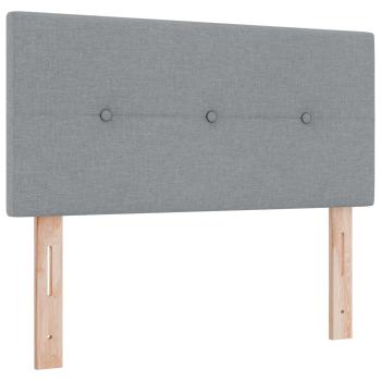 Boxspringbett mit Matratze Hellgrau 90 x 190 cm Stoff