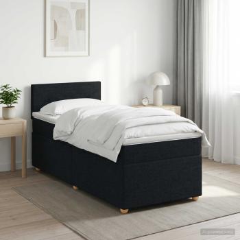 ARDEBO.de - Boxspringbett mit Matratze Schwarz 90 x 200 cm Stoff