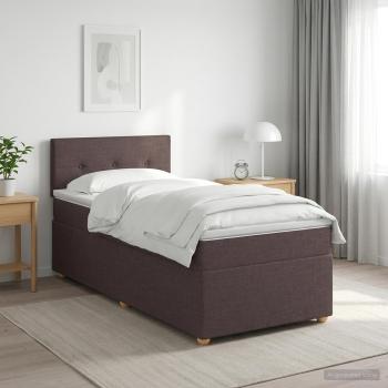 ARDEBO.de - Boxspringbett mit Matratze Dunkelbraun 100 x 200 cm Stoff
