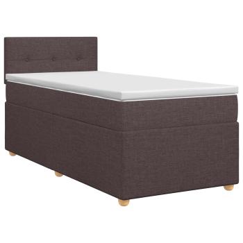 Boxspringbett mit Matratze Dunkelbraun 100 x 200 cm Stoff
