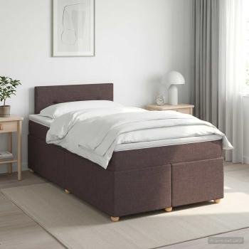 ARDEBO.de - Boxspringbett mit Matratze Dunkelbraun 120 x 190 cm Stoff