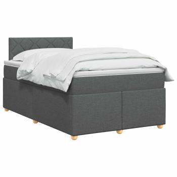Boxspringbett mit Matratze Dunkelgrau 120 x 190 cm Stoff