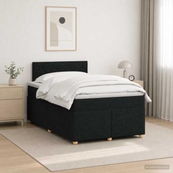 ARDEBO.de - Boxspringbett mit Matratze Schwarz 120 x 190 cm Stoff