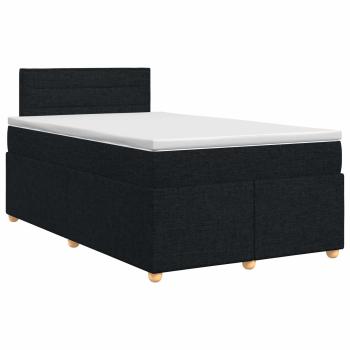 Boxspringbett mit Matratze Schwarz 120 x 200 cm Stoff