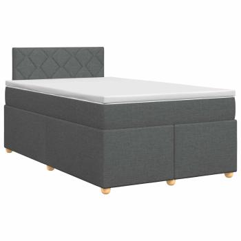 Boxspringbett mit Matratze Dunkelgrau 120 x 200 cm Stoff