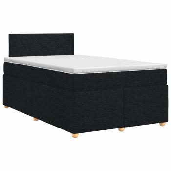 Boxspringbett mit Matratze Schwarz 120 x 200 cm Stoff