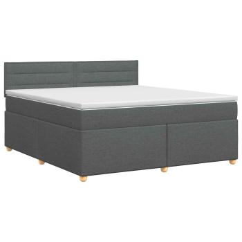 Boxspringbett mit Matratze Dunkelgrau 140 x 200 cm Stoff
