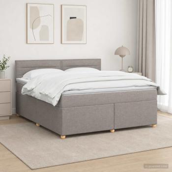ARDEBO.de - Boxspringbett mit Matratze Taupe 140 x 200 cm Stoff