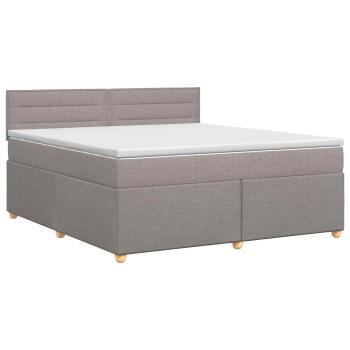 Boxspringbett mit Matratze Taupe 140 x 200 cm Stoff