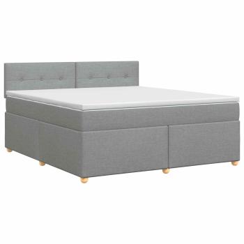 Boxspringbett mit Matratze Hellgrau 140 x 200 cm Stoff