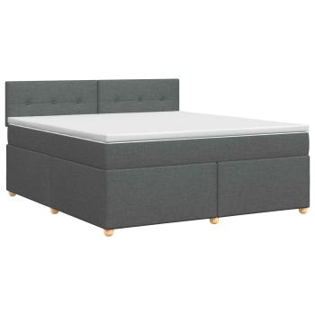 Boxspringbett mit Matratze Dunkelgrau 140 x 200 cm Stoff