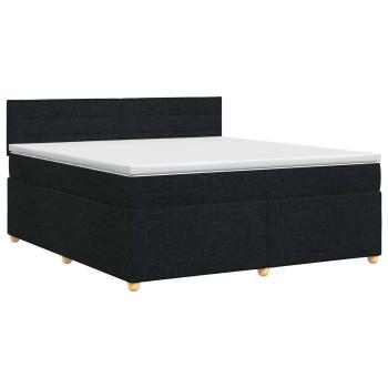 Boxspringbett mit Matratze Schwarz 180 x 200 cm Stoff