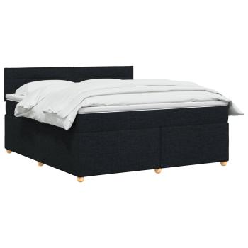 Boxspringbett mit Matratze Schwarz 180 x 200 cm Stoff