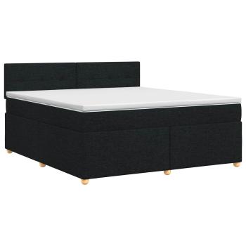 Boxspringbett mit Matratze Schwarz 180 x 200 cm Stoff