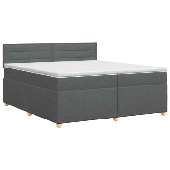 Boxspringbett mit Matratze Dunkelgrau 200 x 200 cm Stoff