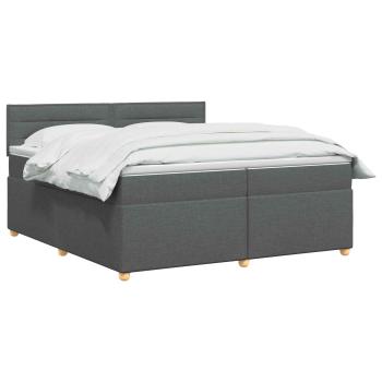 Boxspringbett mit Matratze Dunkelgrau 200 x 200 cm Stoff