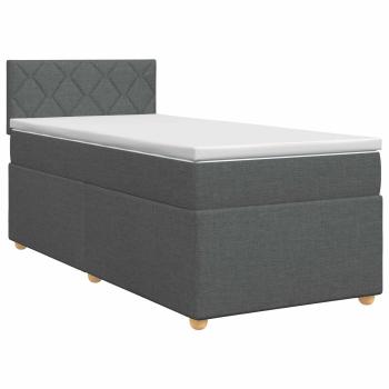 Boxspringbett mit Matratze Dunkelgrau 90 x 190 cm Stoff