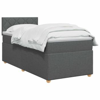 Boxspringbett mit Matratze Dunkelgrau 90 x 190 cm Stoff
