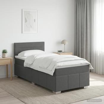 ARDEBO.de - Boxspringbett mit Matratze Dunkelgrau 80 x 200 cm Stoff