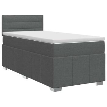 Boxspringbett mit Matratze Dunkelgrau 80 x 200 cm Stoff