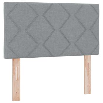 Boxspringbett mit Matratze Hellgrau 80 x 200 cm Stoff